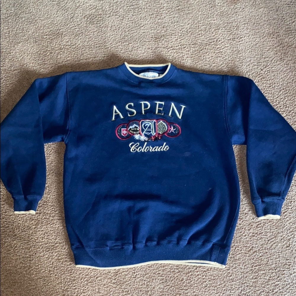 Vintage Aspen Colorado Blue Crewneck